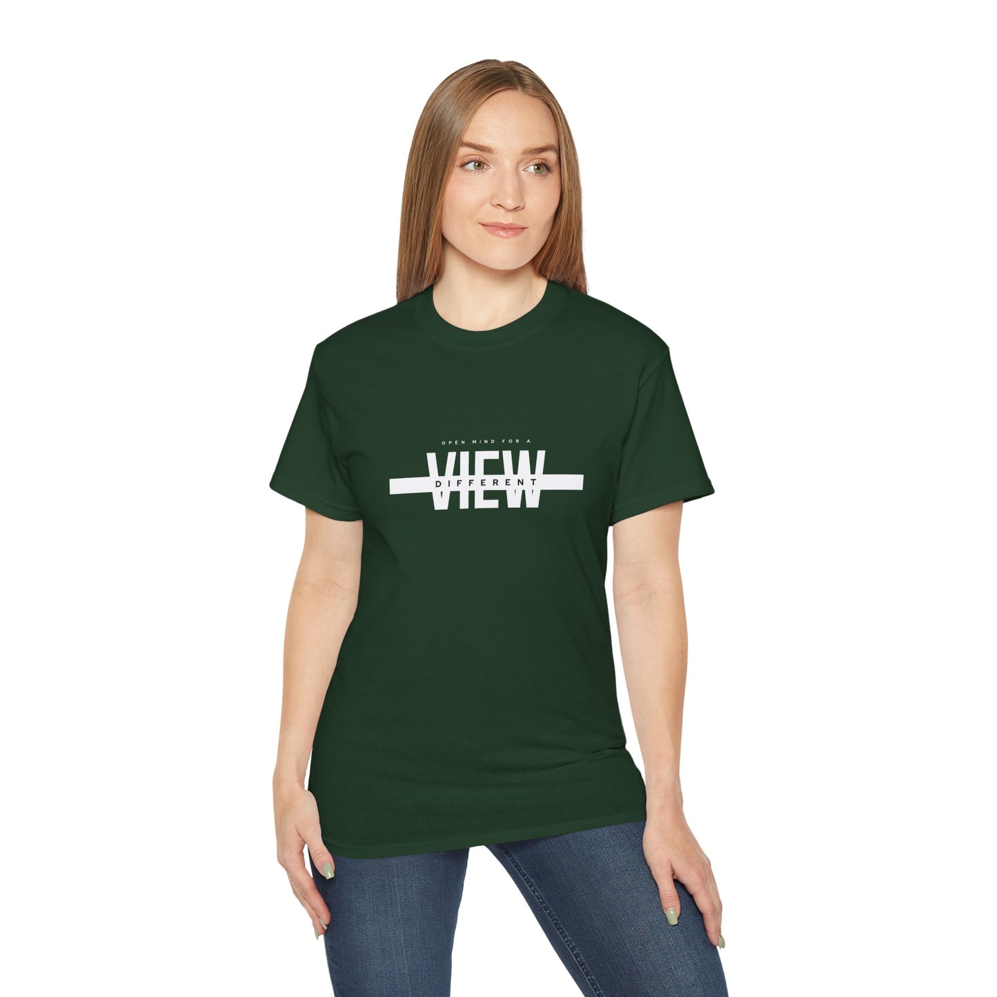 Open Mind for a View Different" Inspirational Printed T-Shirt