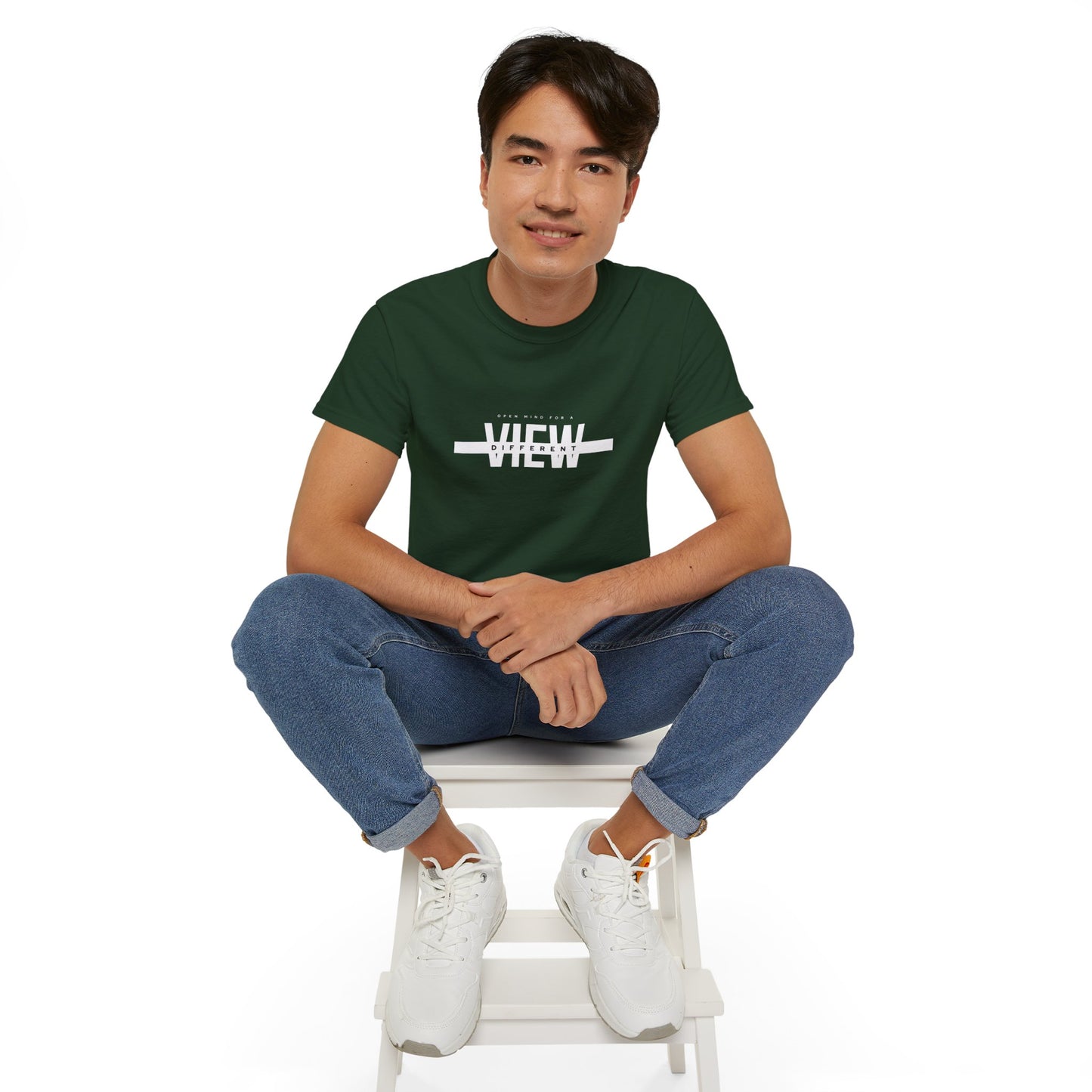 Open Mind for a View Different" Inspirational Printed T-Shirt