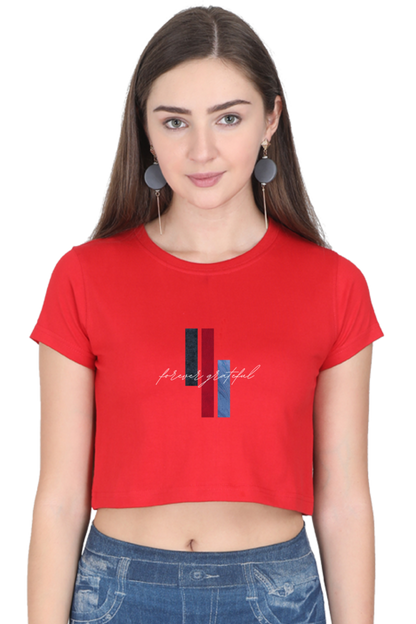 Forever Grateful Printed Crop Top – Trendy & Comfortable Women’s T-Shirt