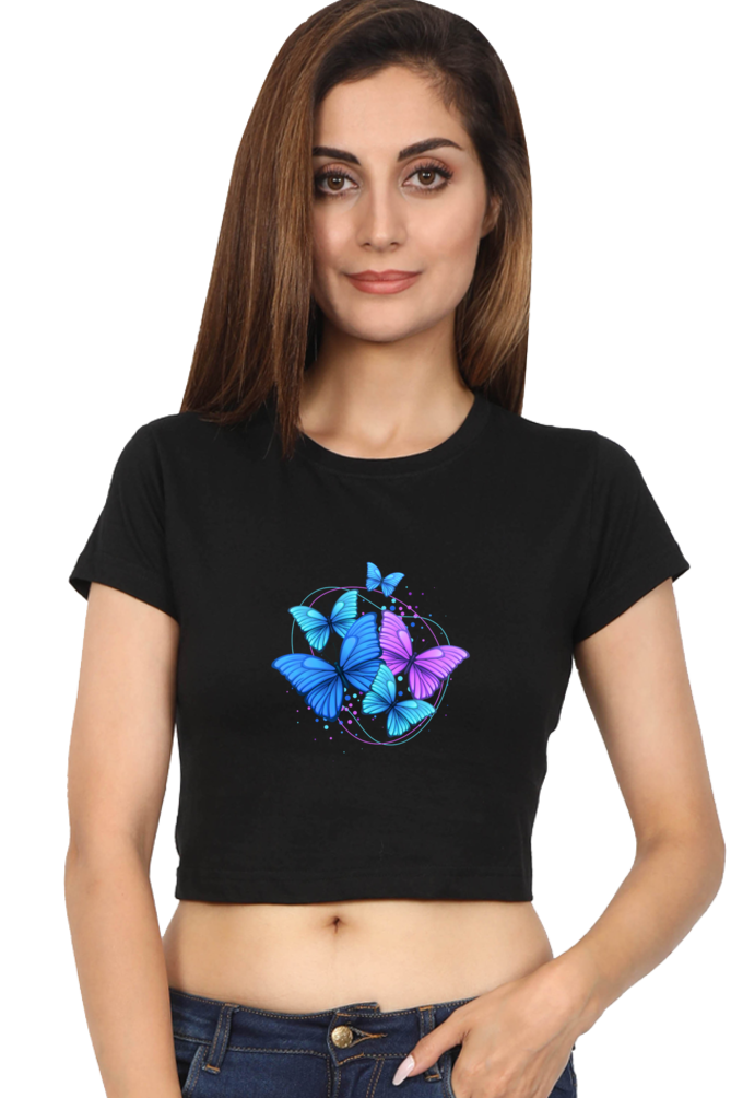 Stylish Printed Crop Top T-Shirt for Women – Trendy & Comfortable