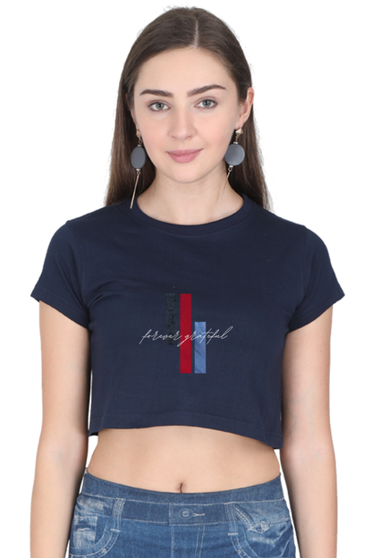 Forever Grateful Printed Crop Top – Trendy & Comfortable Women’s T-Shirt