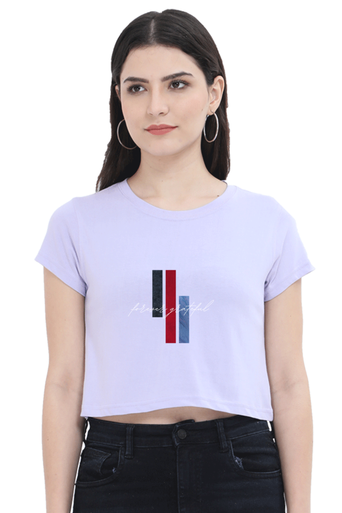 Forever Grateful Printed Crop Top – Trendy & Comfortable Women’s T-Shirt