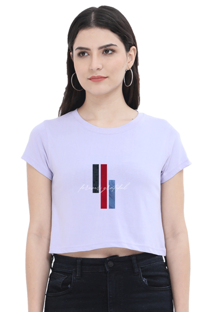 Forever Grateful Printed Crop Top – Trendy & Comfortable Women’s T-Shirt