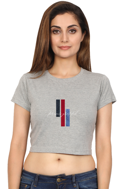 Forever Grateful Printed Crop Top – Trendy & Comfortable Women’s T-Shirt