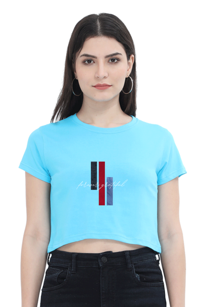 Forever Grateful Printed Crop Top – Trendy & Comfortable Women’s T-Shirt