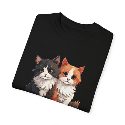 Twin Cat Printed T-Shirt – Cute & Comfy Feline Fashion
