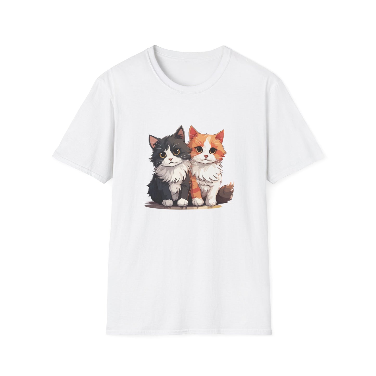 Twin Cat Printed T-Shirt – Cute & Comfy Feline Fashion