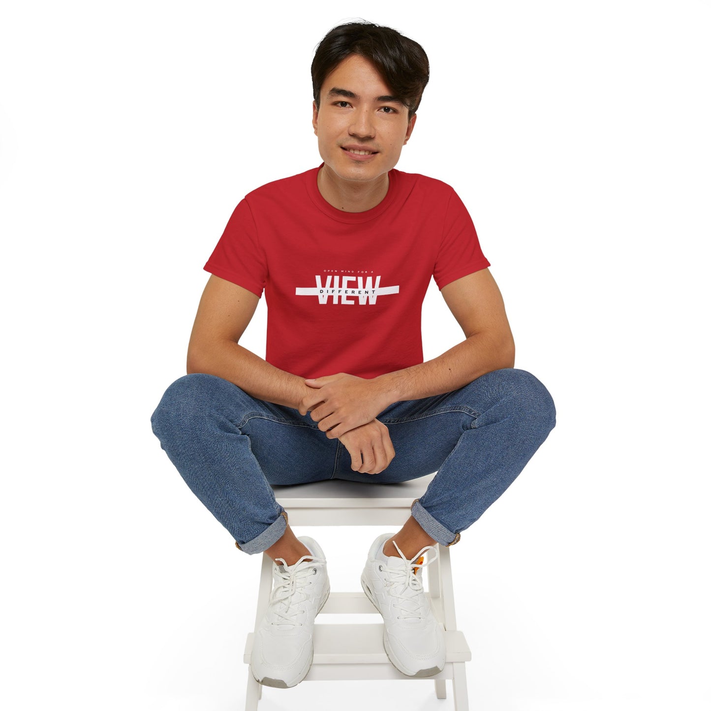 Open Mind for a View Different" Inspirational Printed T-Shirt