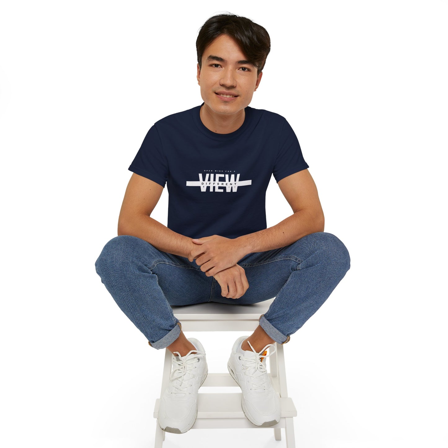 Open Mind for a View Different" Inspirational Printed T-Shirt