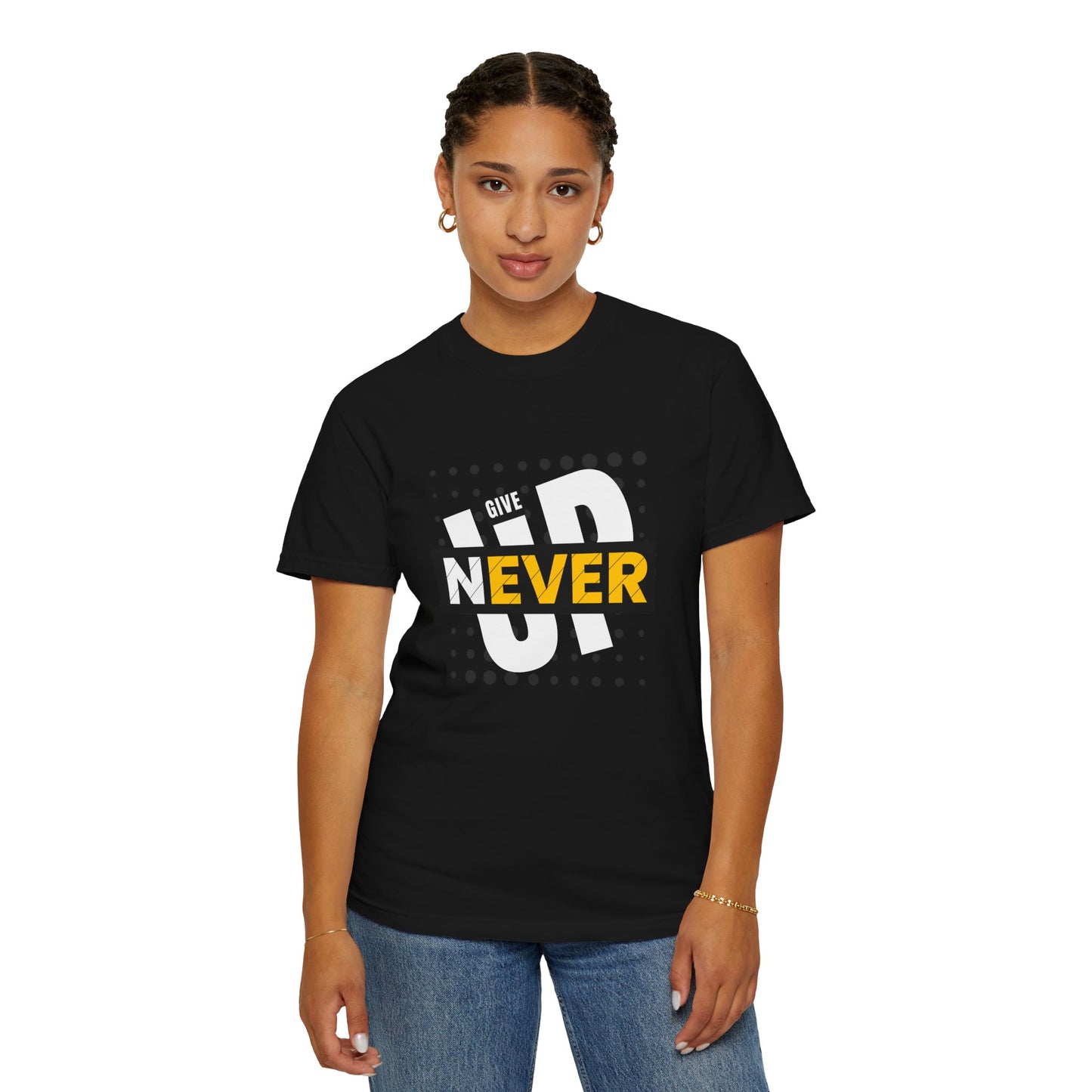 Never Give Up Printed T-Shirt – Strength You Can Wear