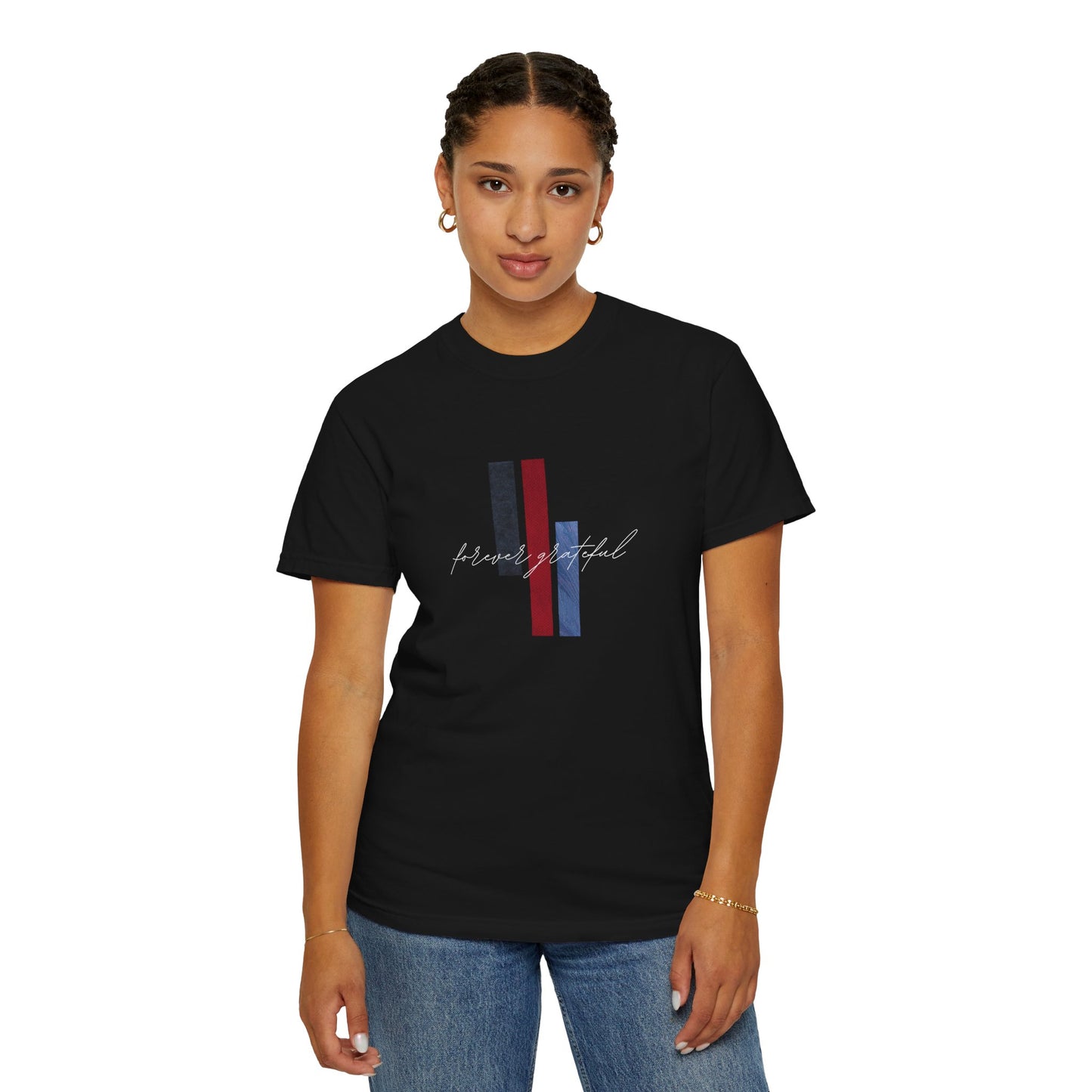 Forever Grateful" Printed T-Shirt – Minimalist Inspirational Tee