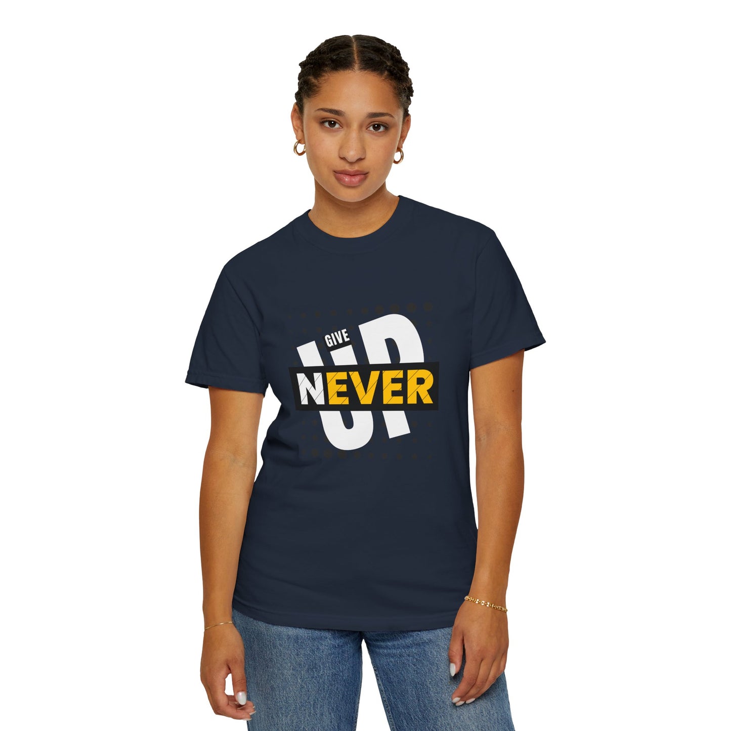 Never Give Up Printed T-Shirt – Strength You Can Wear